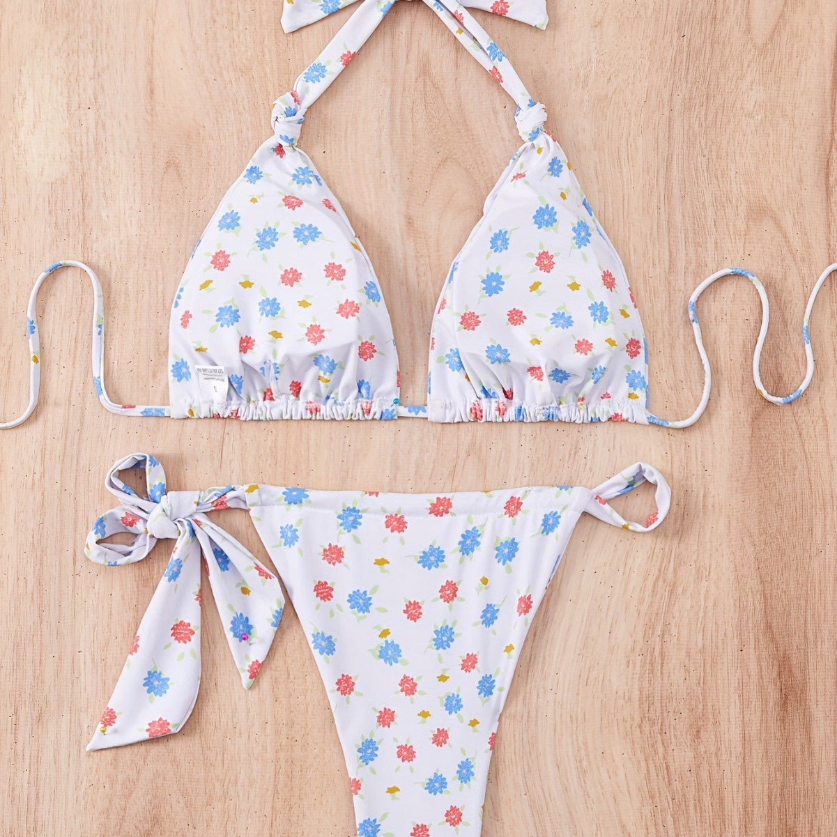 Women Floral Tie Neck Halter Bikini for Swimsuit Bella Mia