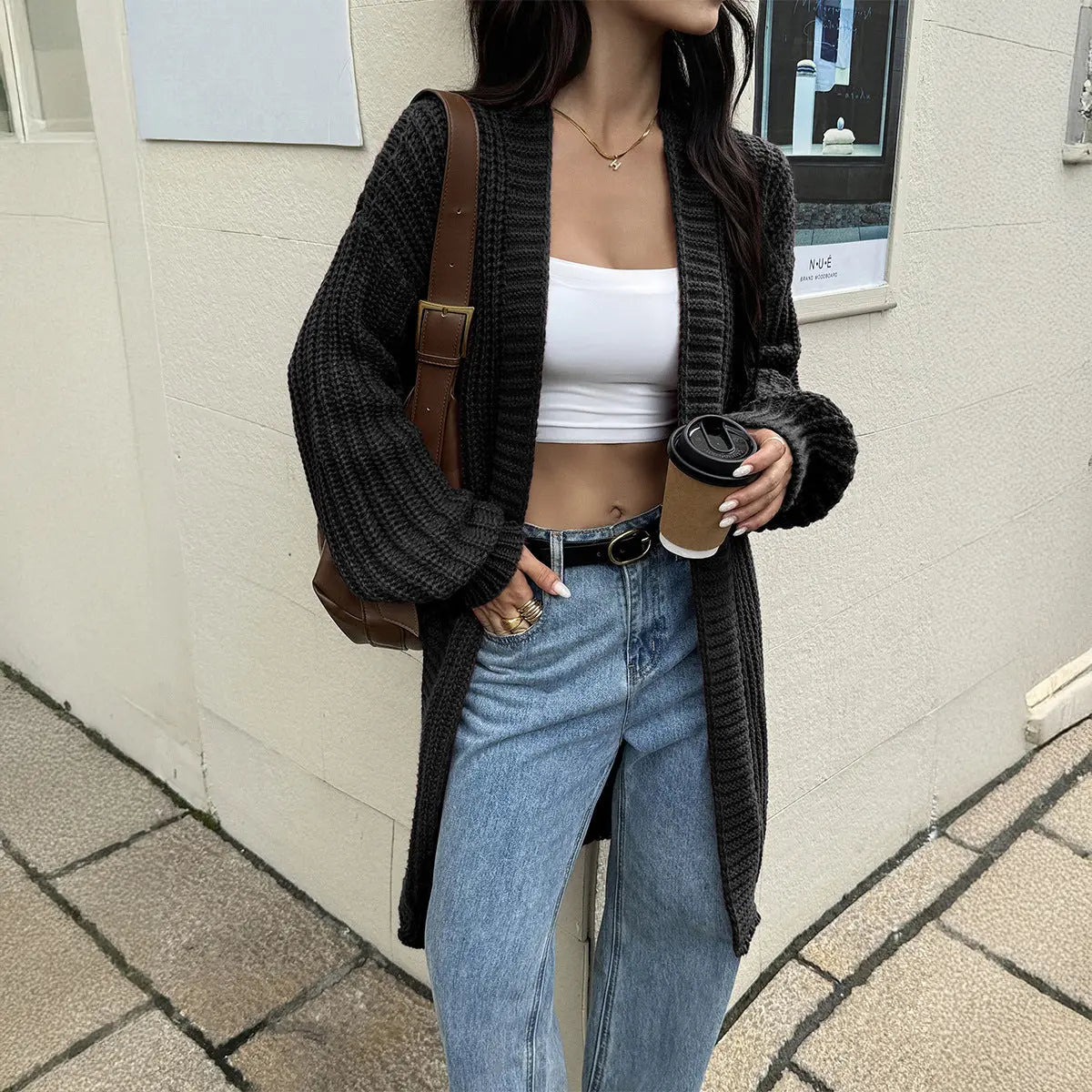 Women Clothing Autumn Winter Casual Advanced Woolen Coat Overcoat Sweaters Bella Mia