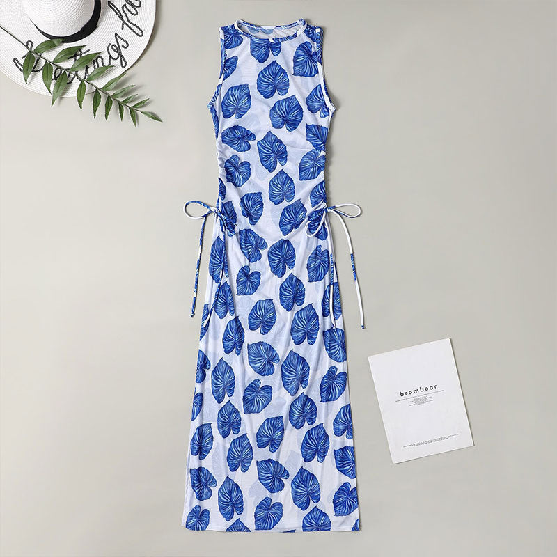 Mesh Maxi Dress Swimsuit Women Printed Three Piece Set Cardigan Bikini Swimsuit Bella Mia