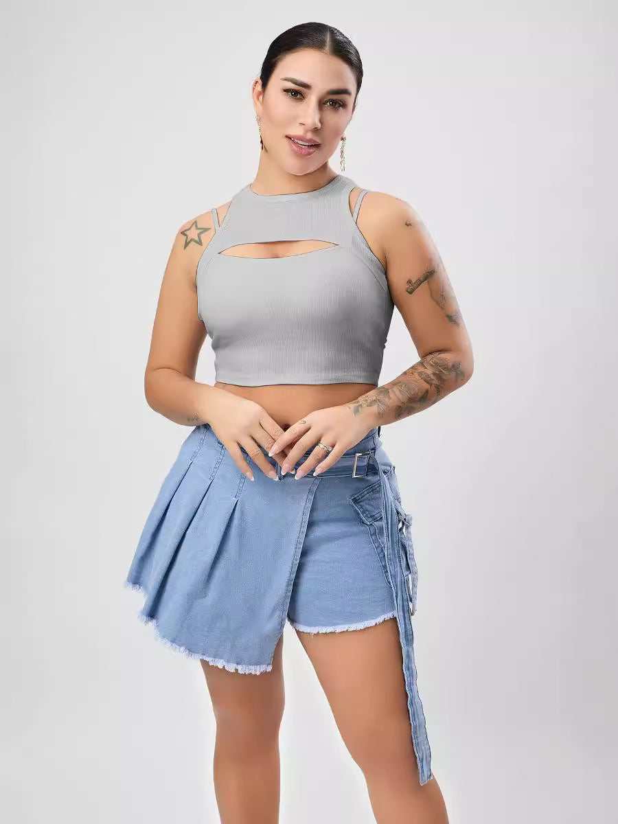 Multi Color Sexy Stretch Hollow Out Cutout Vest Women Sexy Design Blouse Slim Women Clothing Bella Mia