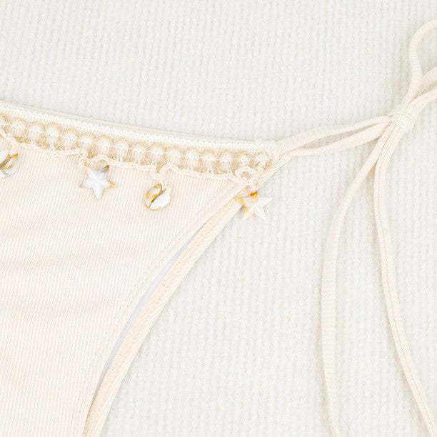 Lace Wilhelmy Shell Bikini Pink Three Point Bikini Split Swimsuit Bella Mia