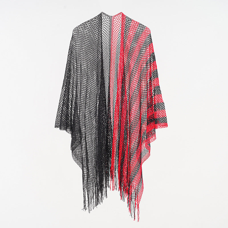 Sexy Mesh Sunscreen Striped Sunscreen Shawl Scarf Women Shawl Bella Mia