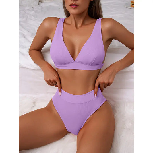 Bella Mia High Waist Bikini Swimsuit - Sexy Split Two Piece Set - Main Product Image