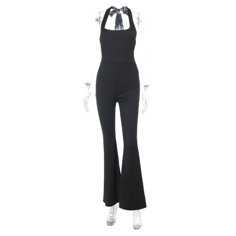 Sexy Backless Halter Tight Bootcut Pants Jumpsuit Women Women Clothing Bella Mia