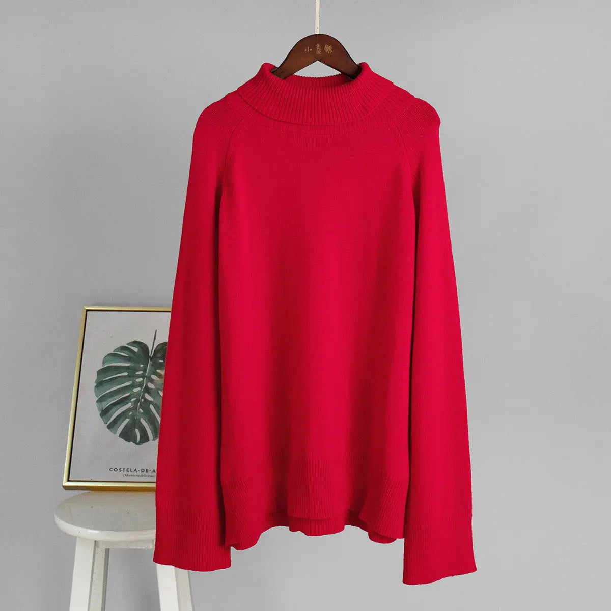 Women Loose Turtleneck Sweater Autumn Winter Casual Knit Thermal Pullover Bella Mia