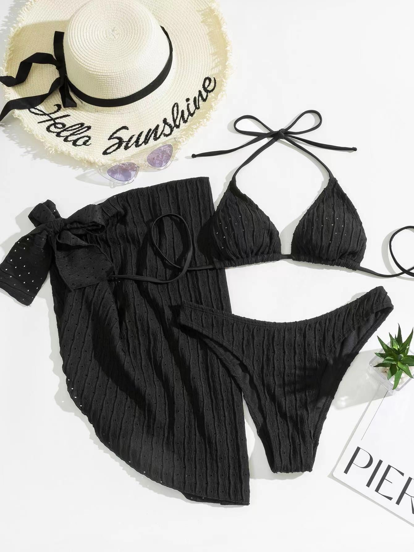 Swimsuit Three Piece Backless Drawstring Banded Bikini Bikini Three Piece Swimsuit Bella Mia