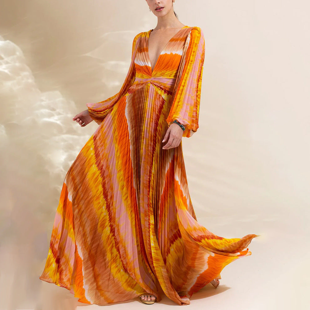 V Neck Long Sleeve One Piece Swimsuit Women Vacation Beach Bella Mia