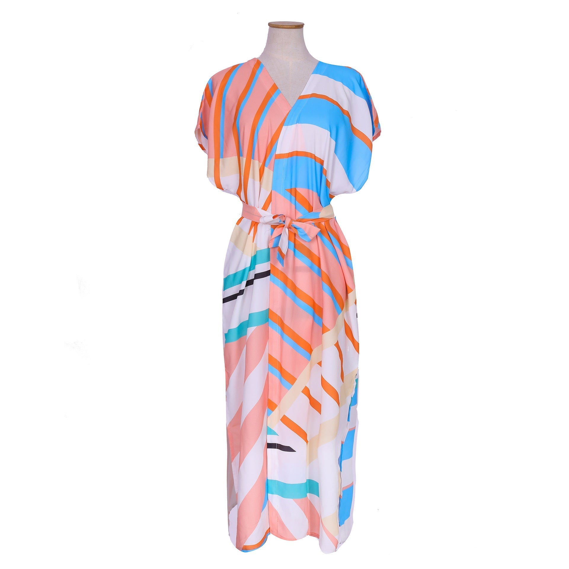 Summer Street Color Striped Long Blouse Casual Sun Proof Sun Protection Clothing Bella Mia