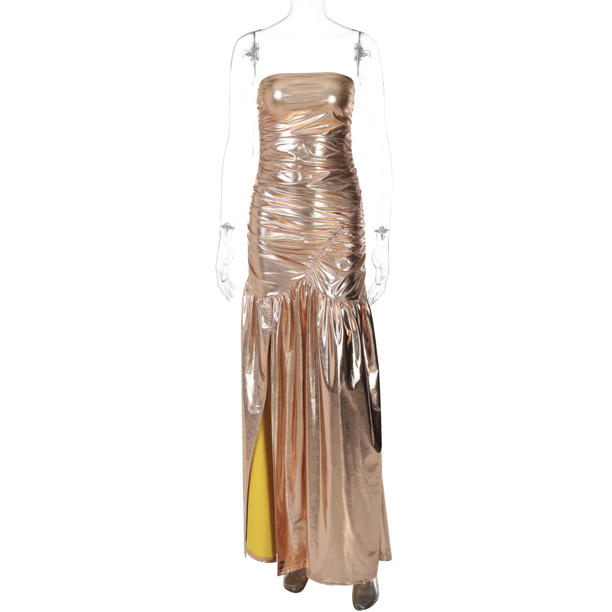 Summer Women Solid Color Sexy Slit Slim Tube Top Dress Bella Mia