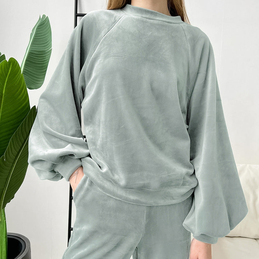 Autumn Winter Long Sleeved Trousers Comfortable Pajamas Women Warm Loose Outerwear Homewear Bella Mia