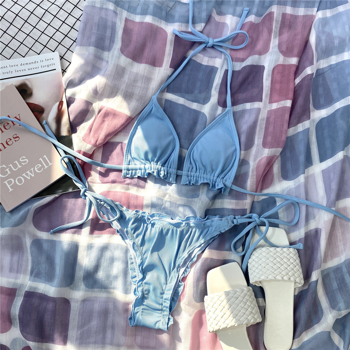 Women Lace Band Sexy Split Swimsuit Halter Bikini Swimsuit Bella Mia