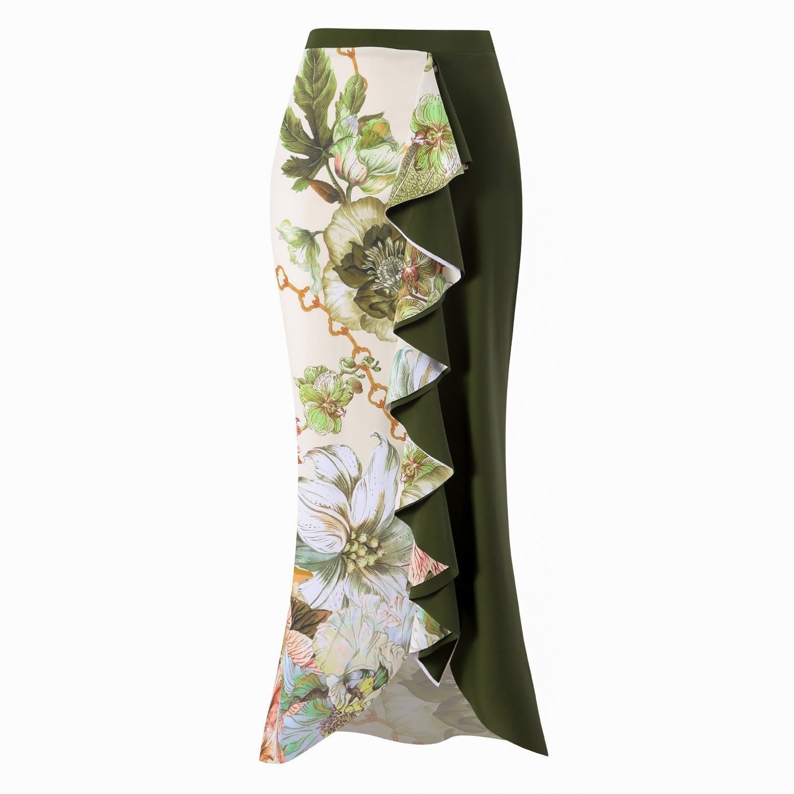 Retro High Waist Split Swimsuit Women Ruffled Bikini Swimsuit Chiffon Beach Skirt Set Bella Mia