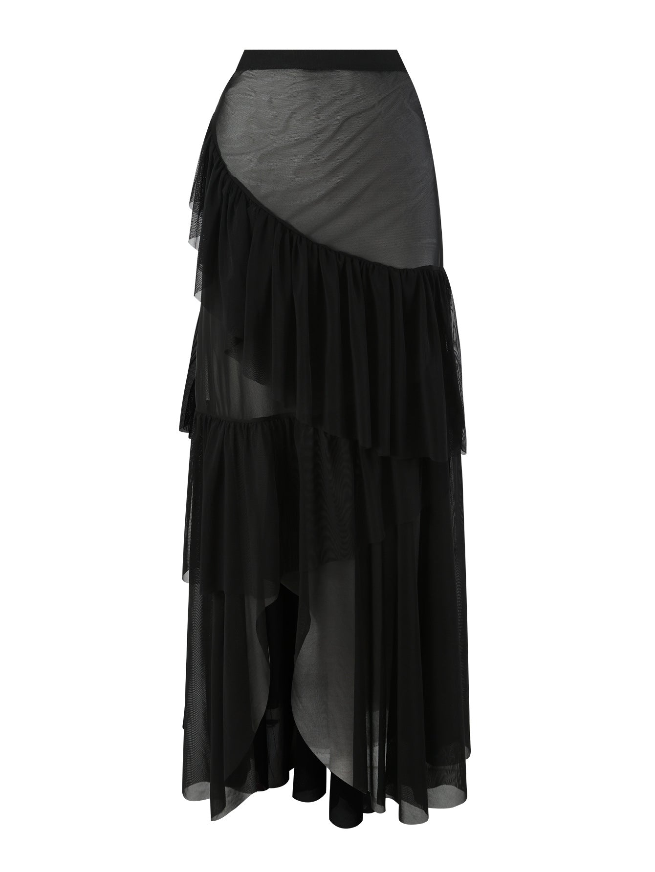 Lonkey Swimsuit Two Piece Solid Color Transparent Mesh Flying Edge Skirt Swimsuit Bella Mia