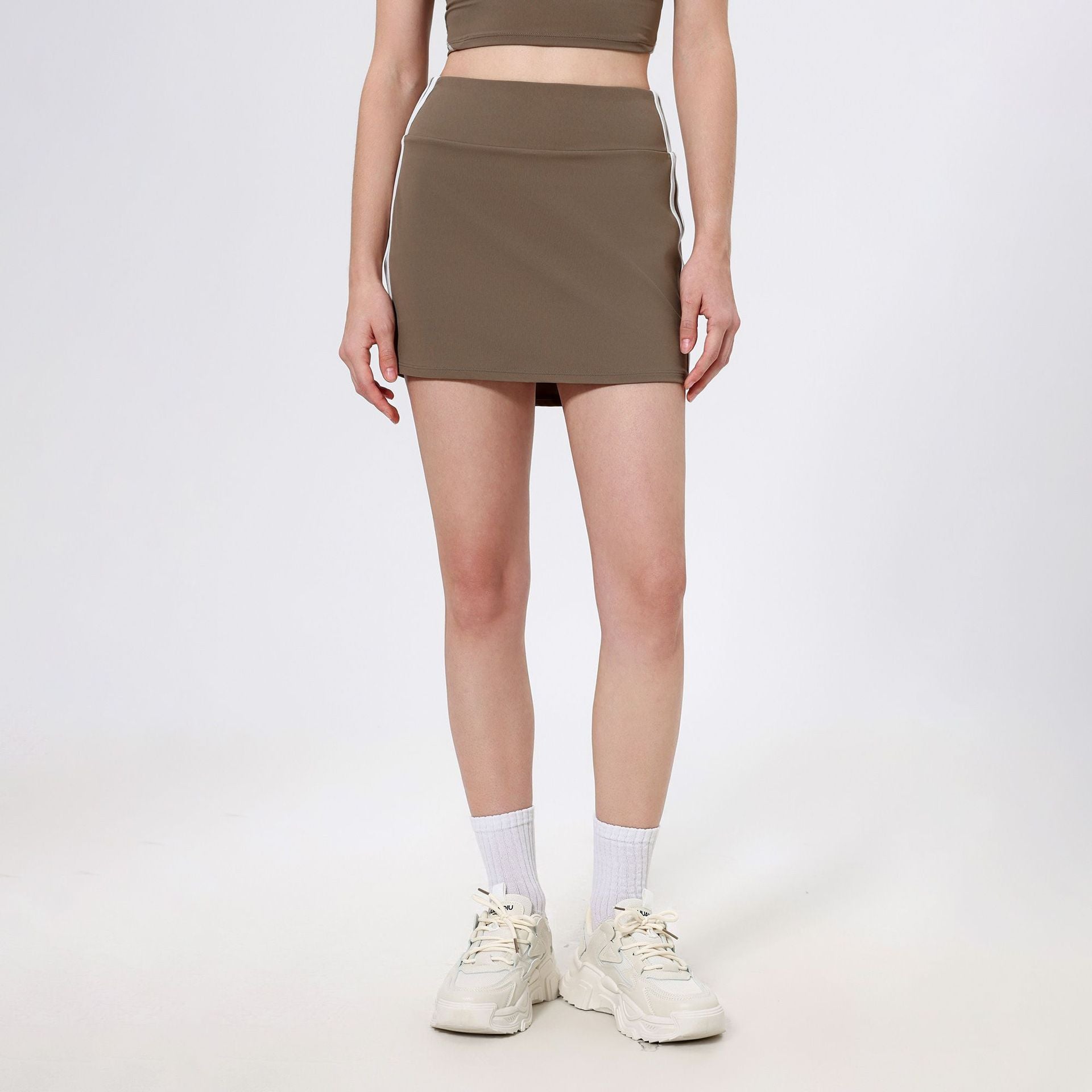 Contrast Color High Waist Running Sports Short Skirt Women Faux Two Piece Anti Exposure Badminton Tennis Skirt Fitness Pants Yoga Skirt Bella Mia