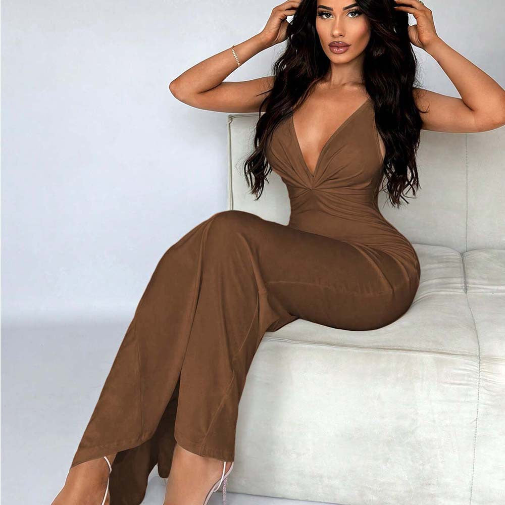 Sexy V neck Sleeveless Dress Summer High Waist Pullover Sheath Dress for Women Bella Mia