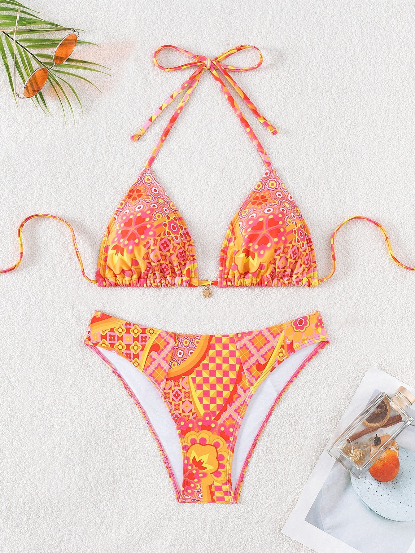 Bikini Printed Embellished Lace up Sexy Bikini Swimsuit Swimwear Women Bella Mia