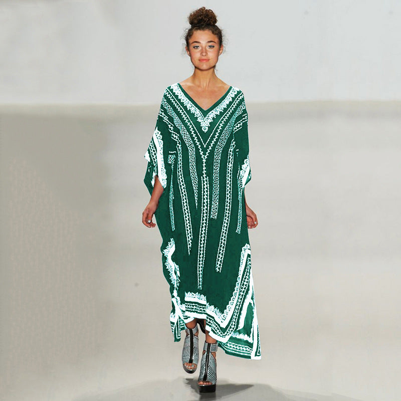 Black Bottom Quick Drying Robe Beach Dress Loose plus Size Maxi Dress Bikini Cover up Sun Protection Shirt Women Robe Bella Mia