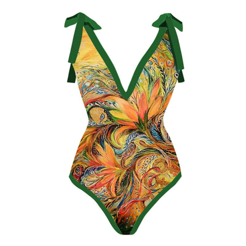 Women One Piece Swimming Sexy Print Two Piece Skirt Popular Swimsuit Bikini Bella Mia