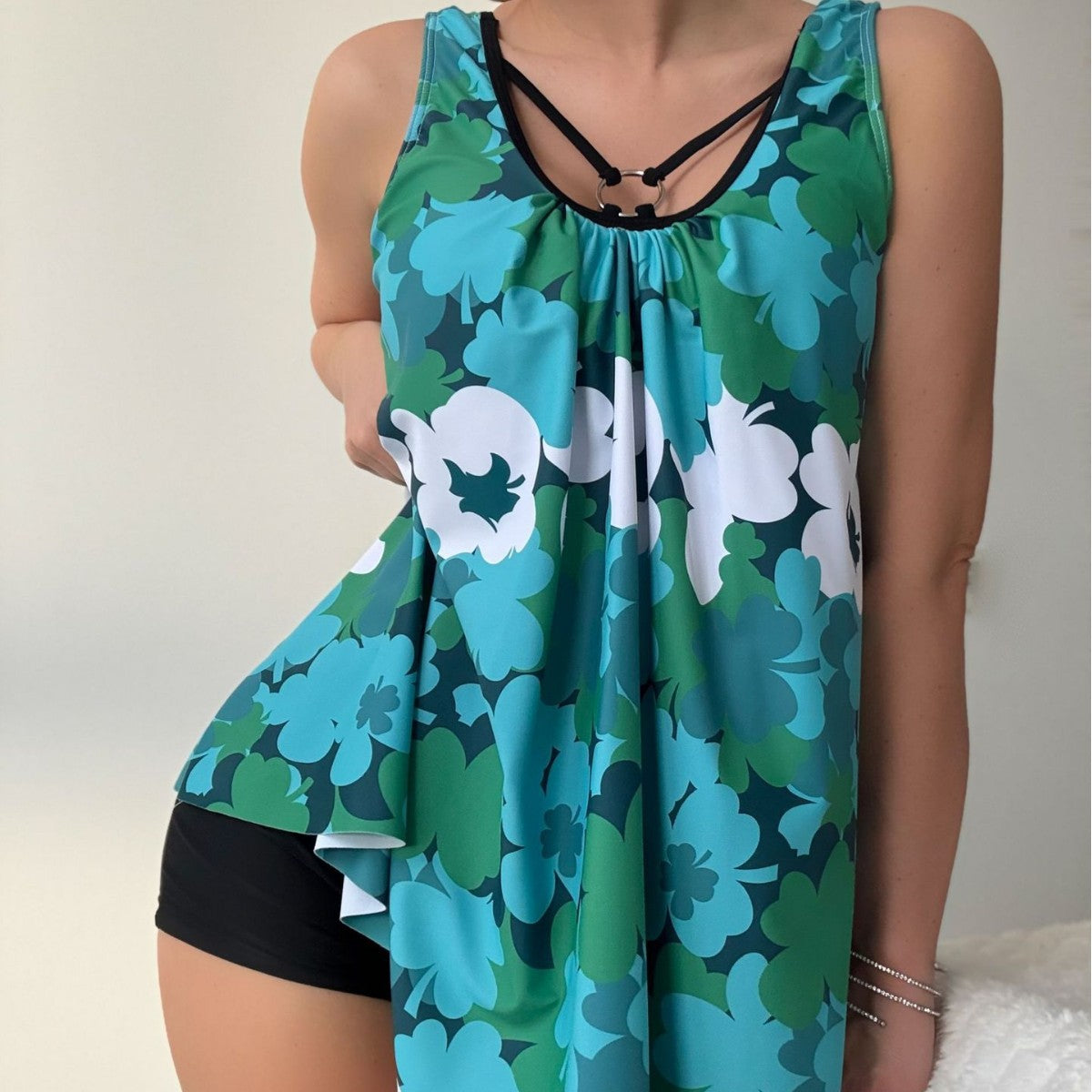 Ladies Floral Print Swimsuit Bikini Two Piece Set Bella Mia