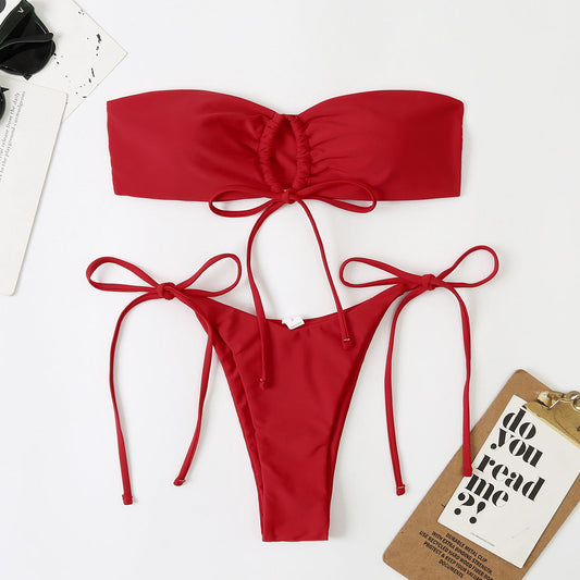 Double Sided Tube Top Lady Sexy Split Double Sided Bikini Latest Beach Swimsuit Bella Mia