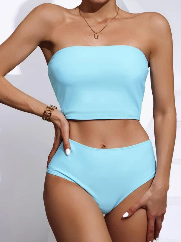 Swimsuit Split Tube Top Women Bikini Sexy High Waist Swimsuit Women Swimsuit Bella Mia