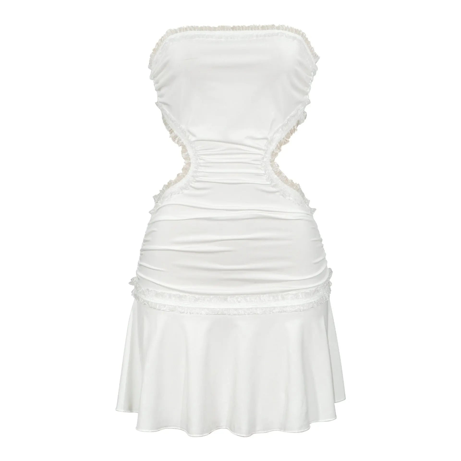 Backless Dress Sexy Trend Lace Splicing Sling Cropped Outfit Short Dress Bella Mia