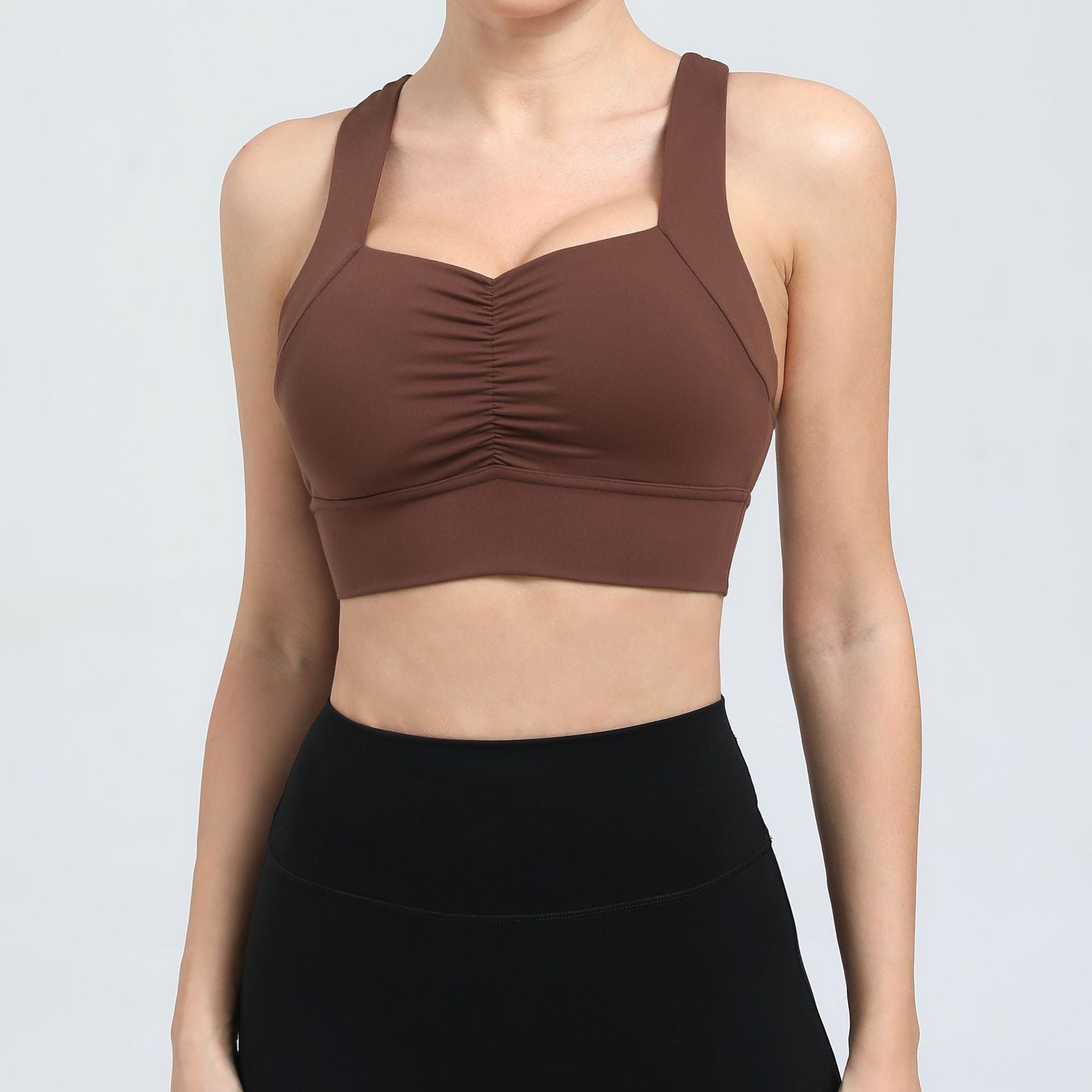 Autumn Sand Nude Feel Yoga Vest Beauty Back Quick Drying High Strength Underwear Sports Running Fitness Sports Bra Bella Mia