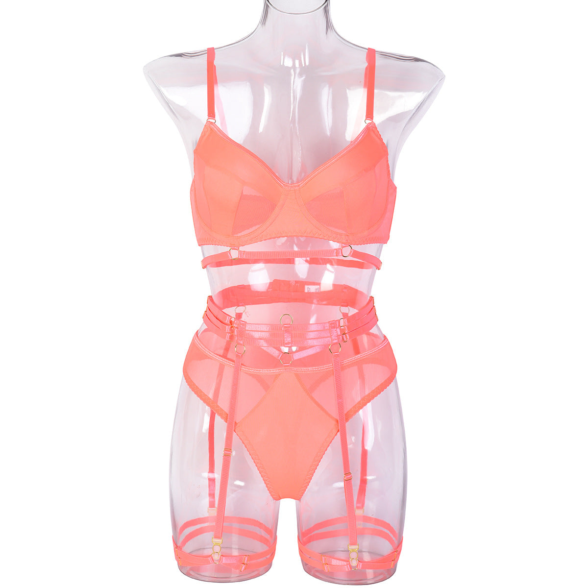 Sexy Match Sets Complex Heavy Craft Underwear Mesh Splicing Tape Leg Ring Bella Mia