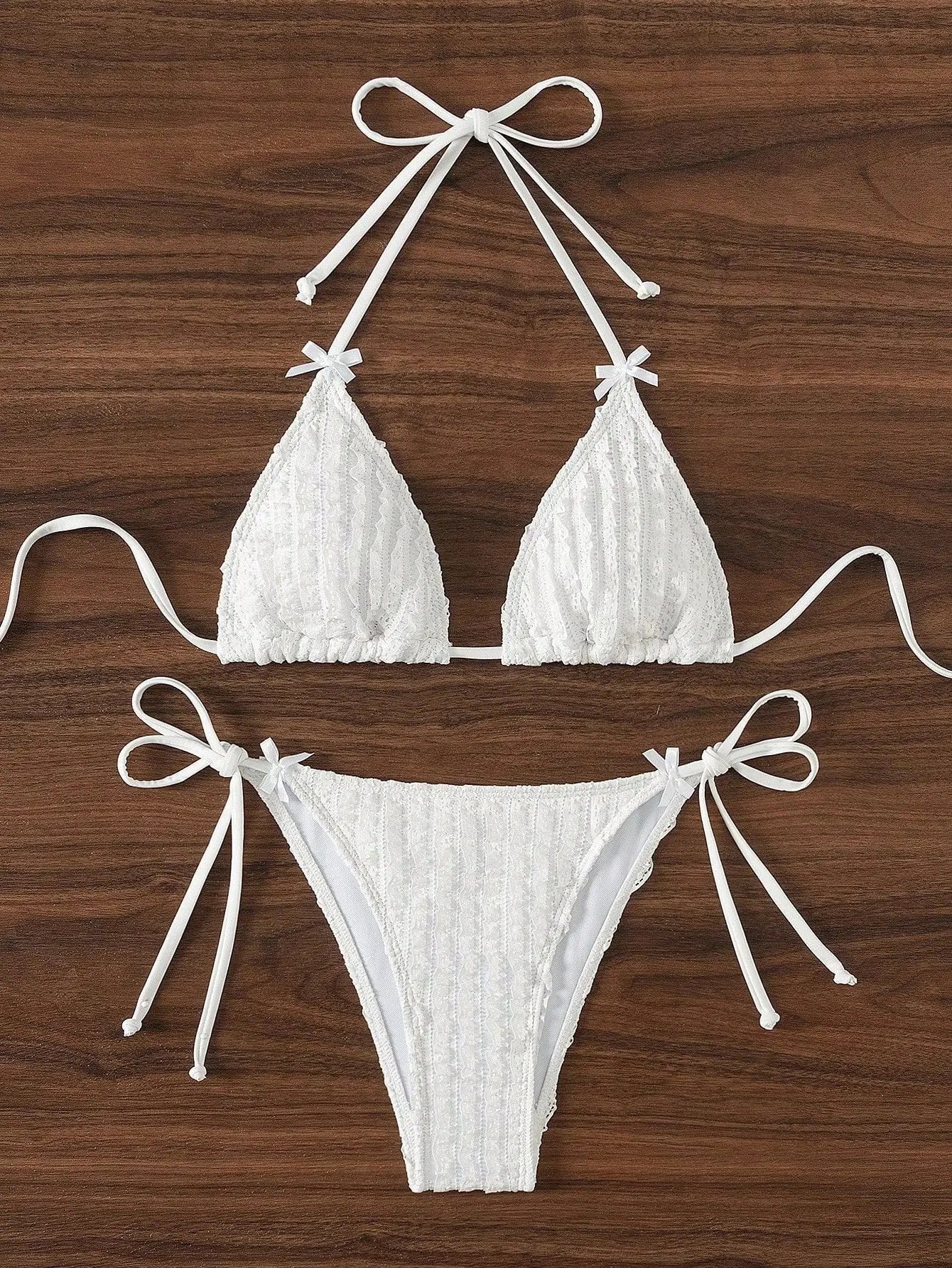 Solid Color Split Swimsuit Bikini Backless Swimsuit Sexy Wind Strap Design Three Point Bella Mia