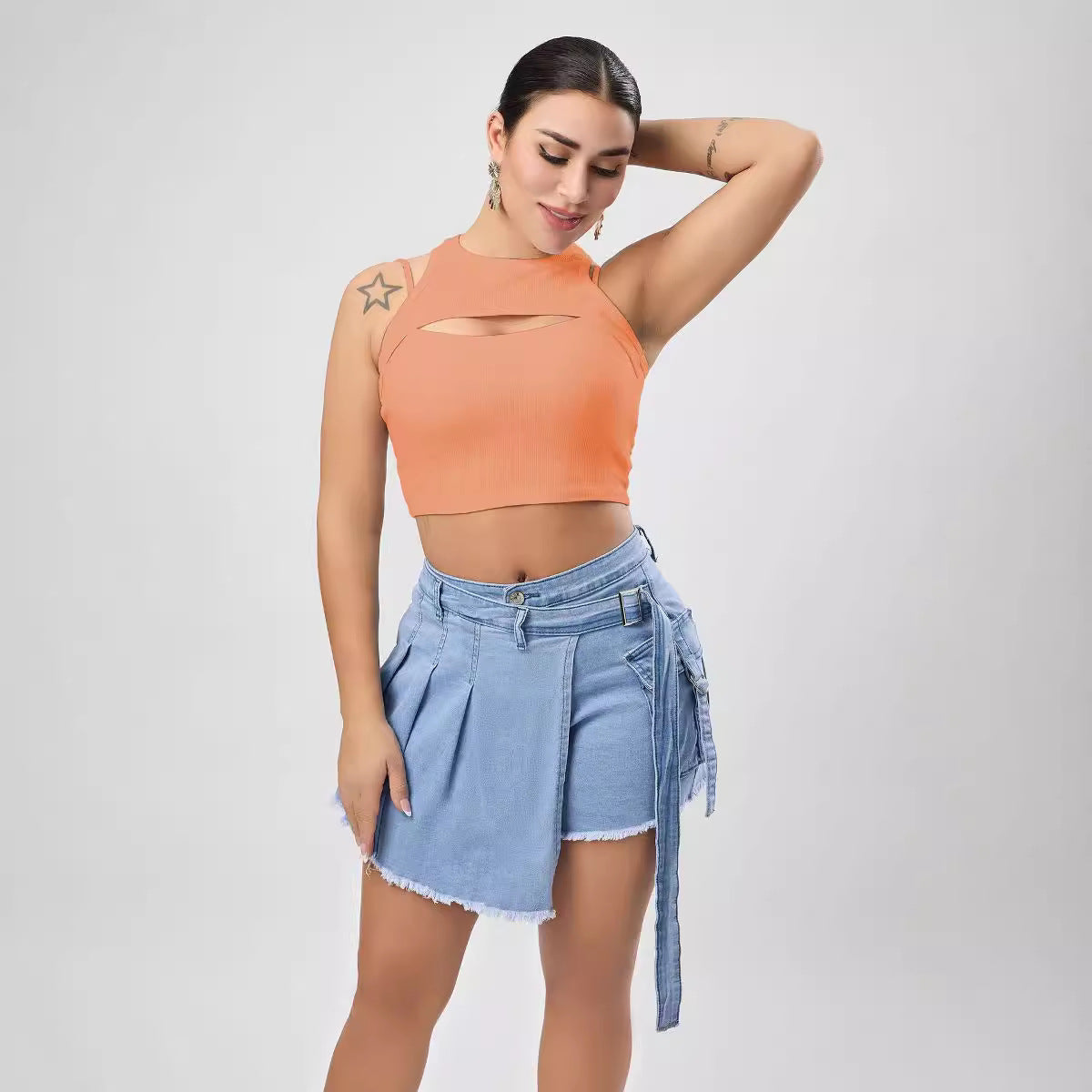 Multi Color Sexy Stretch Hollow Out Cutout Vest Women Sexy Design Blouse Slim Women Clothing Bella Mia