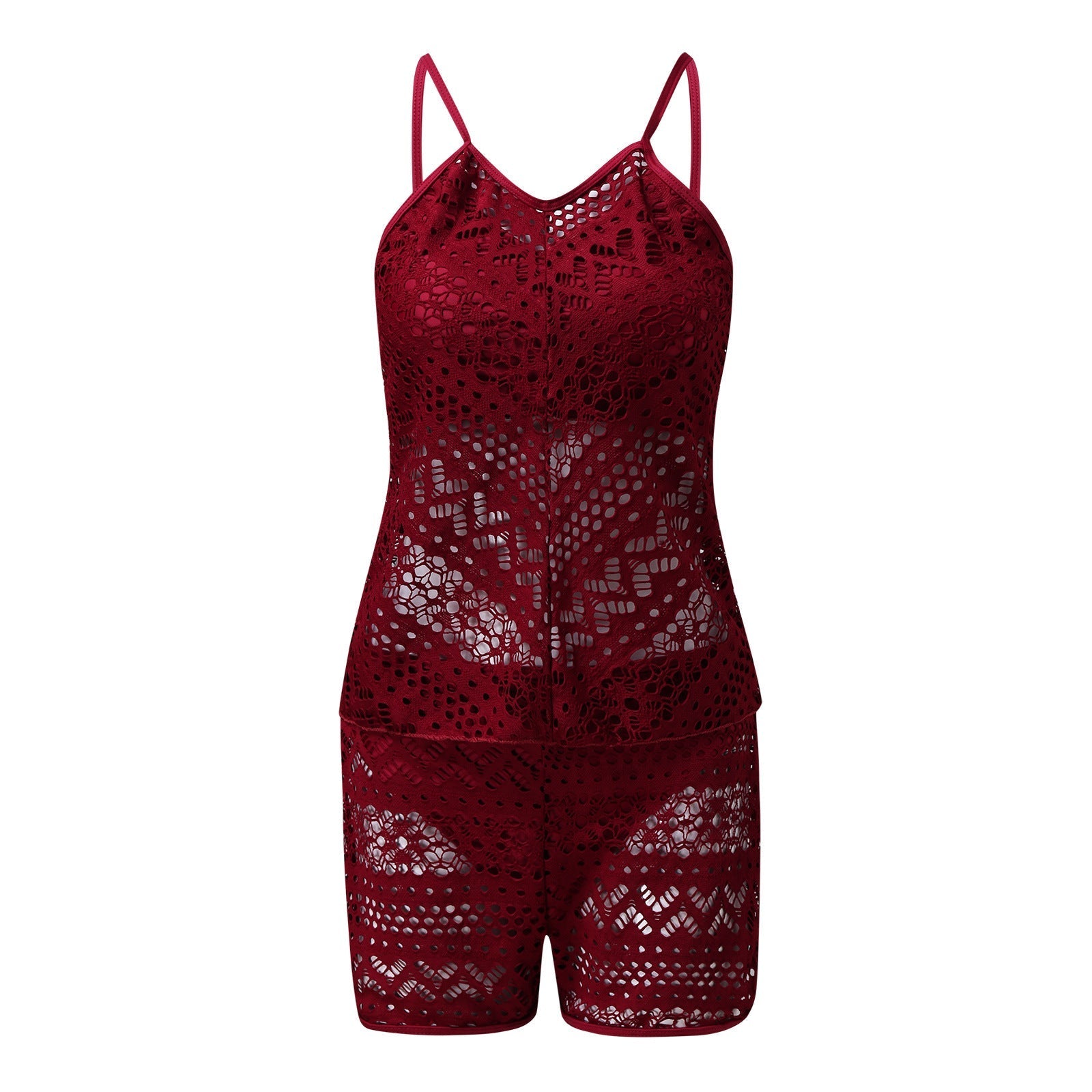 Women Seperated Swimwear Solid Color Grid Jacquard Boxers Bikini Swimwear Bella Mia