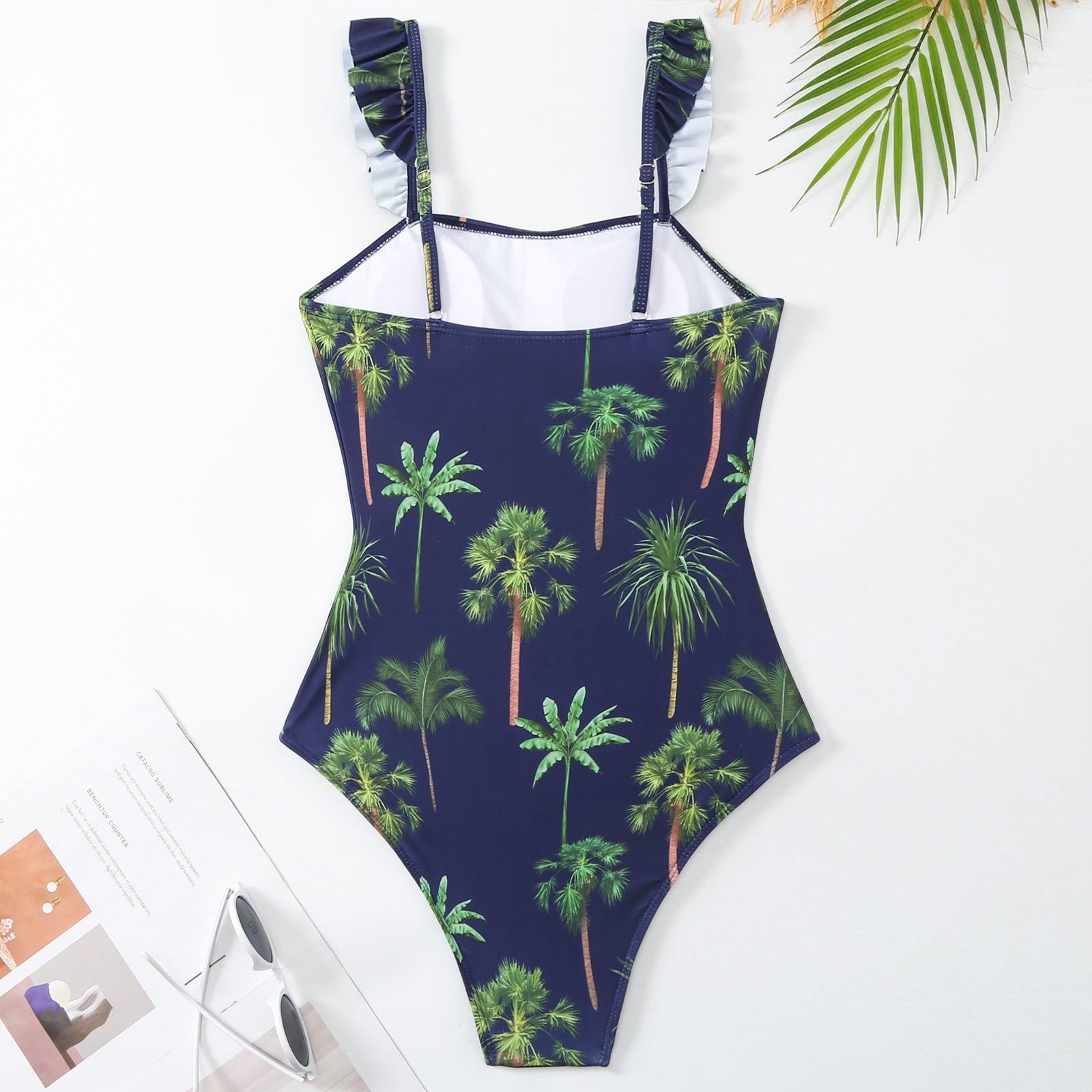 Printed One Piece Women Swimwear Suit European French Retro Covering Belly Thin Bella Mia