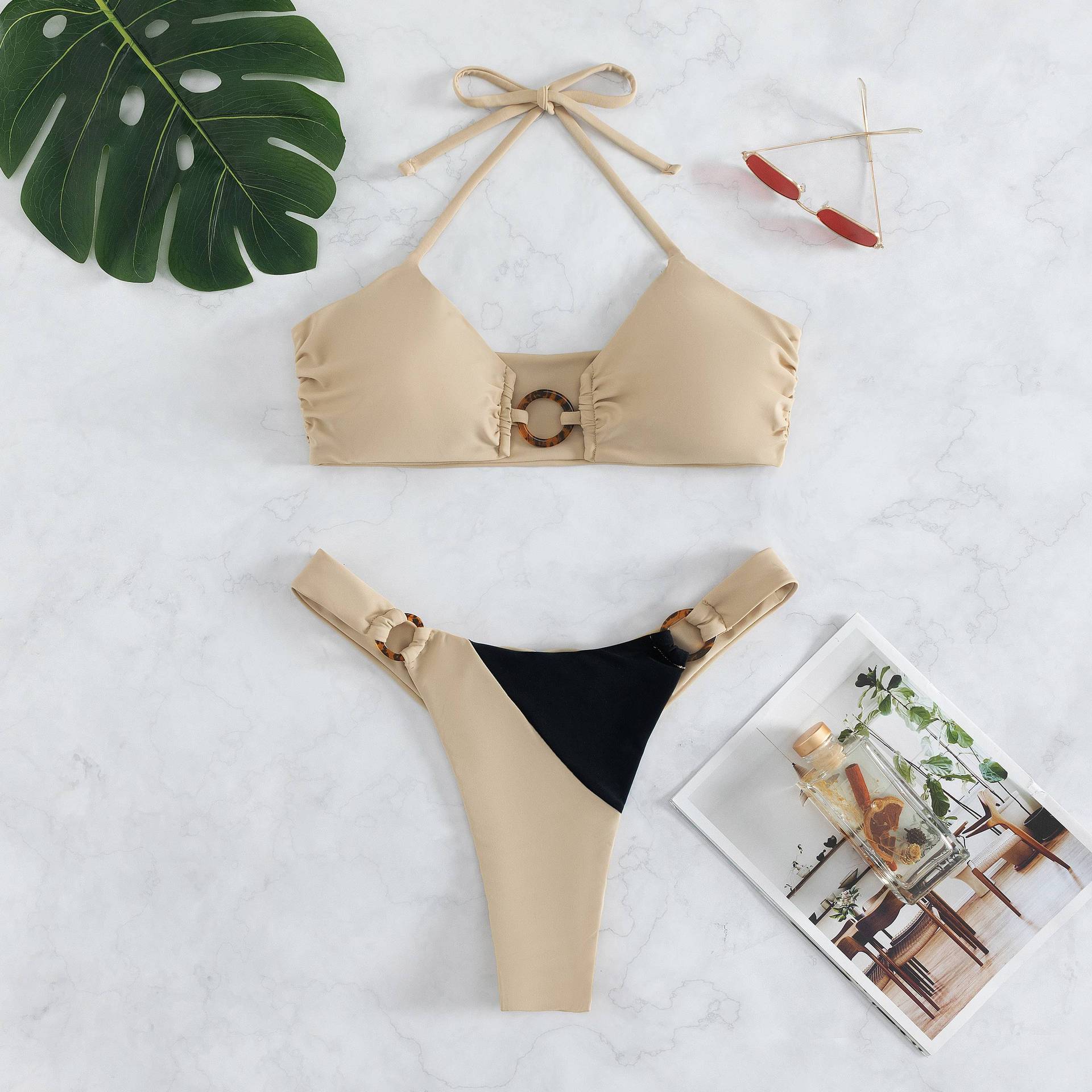 High Quality Bikini Stitching Sexy Swimsuit Color Matching plus Size Women Seperated Swimwear Bella Mia