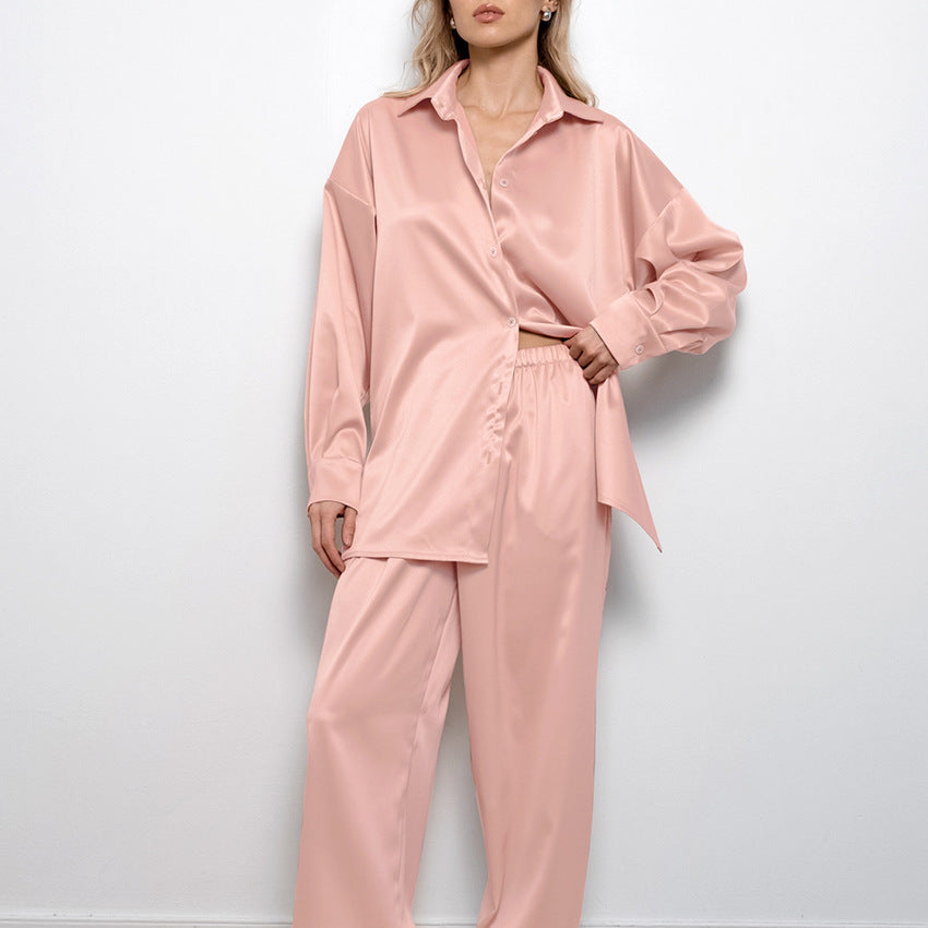 Autumn Loose Casual Home Wear Women Long Sleeved Trousers Cardigan Pajamas Bella Mia