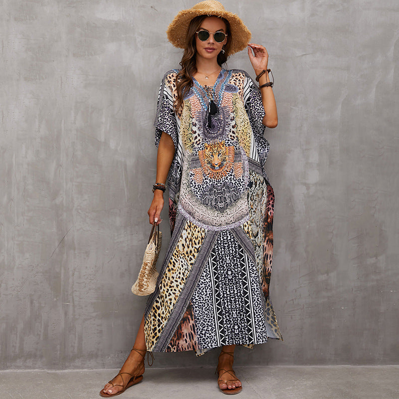 Rope Positioning Maxi Dress Loose Robe Seaside Vacation Beach Dress Bikini Swimsuit Blouse Women Bella Mia