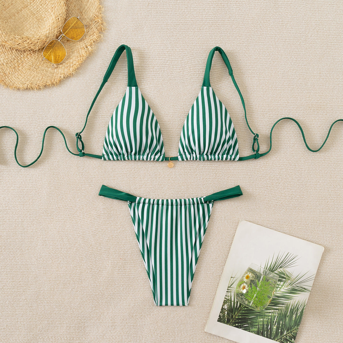 Bikini Printing Triangle Lace Up Sexy Bikini Split Swimsuit Swimwear Bella Mia