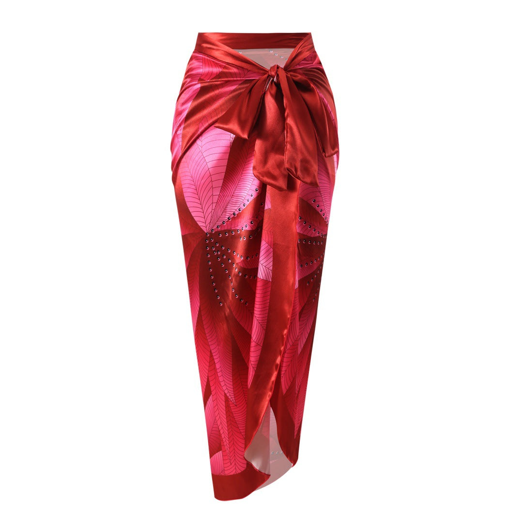 Conservative Swimsuit Digital Printed Belly Covered Halter Gauze Swimsuit for Women Bella Mia