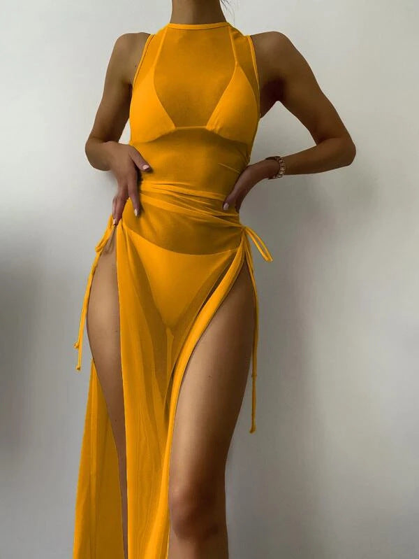 Swimsuit Bikini Women Bikini Three Piece Swimsuit Solid Color Sexy Split Swimsuit Bella Mia