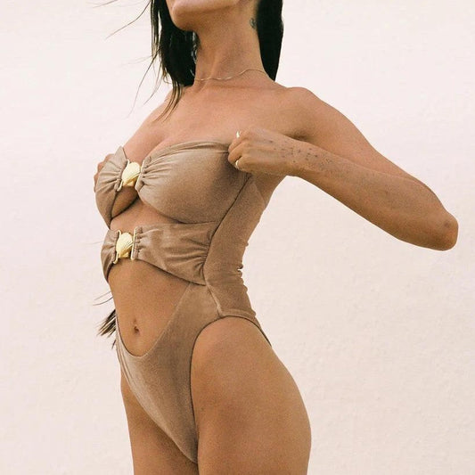 Arrival Tube Top Adjustable Shoulder Strap Swimsuit One Piece Swimsuit Bella Mia