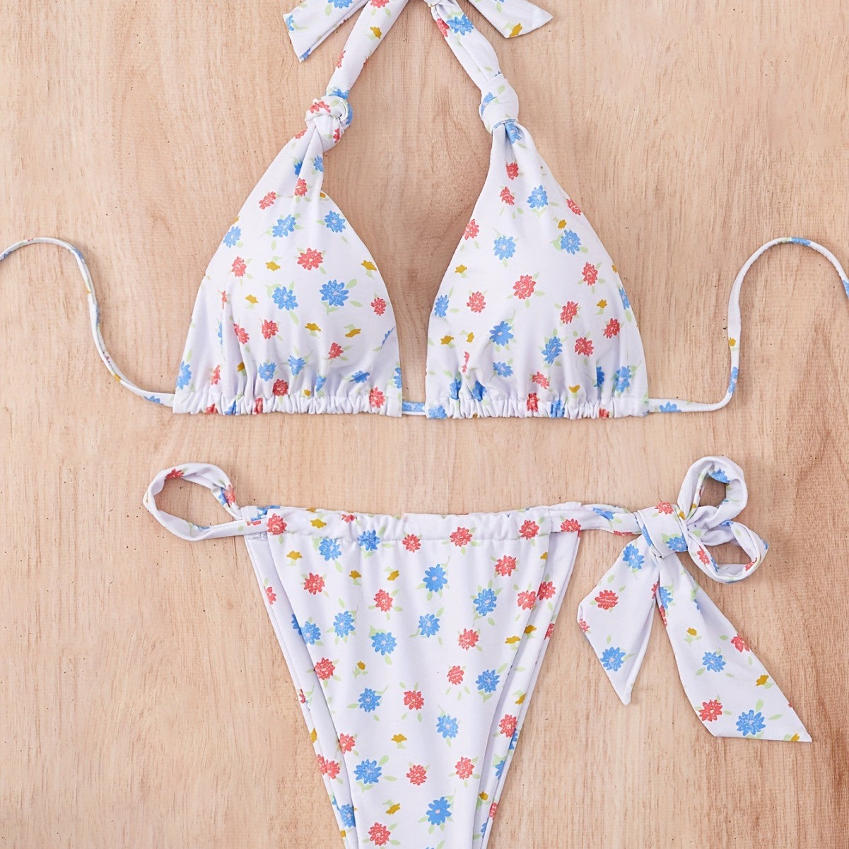 Women Floral Tie Neck Halter Bikini for Swimsuit Bella Mia