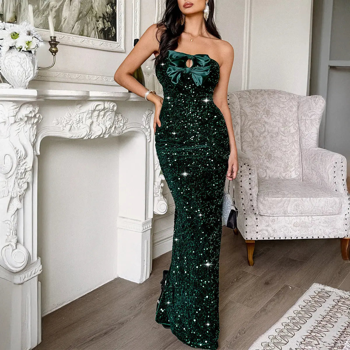 Women Elegant Evening Dress Tube Top Sexy Maxi Dress Bella Mia