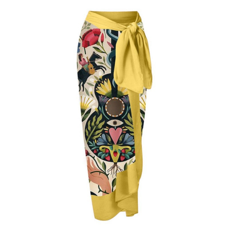 Women One Piece Swimming Sexy Print Two Piece Skirt Popular Swimsuit Bikini Bella Mia