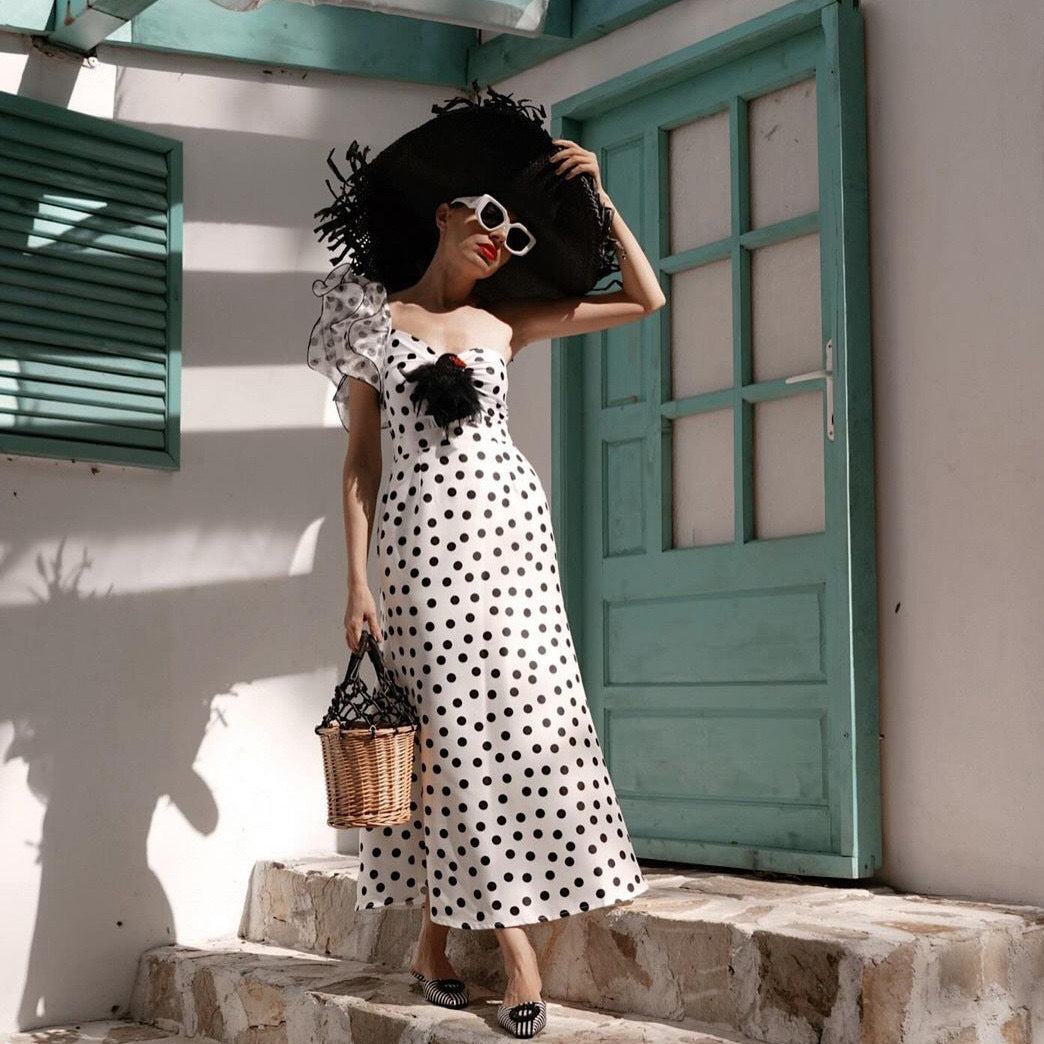 Ruffled One Piece Swimsuit Women Retro Bikini Mesh Beach Skirt Set Bella Mia