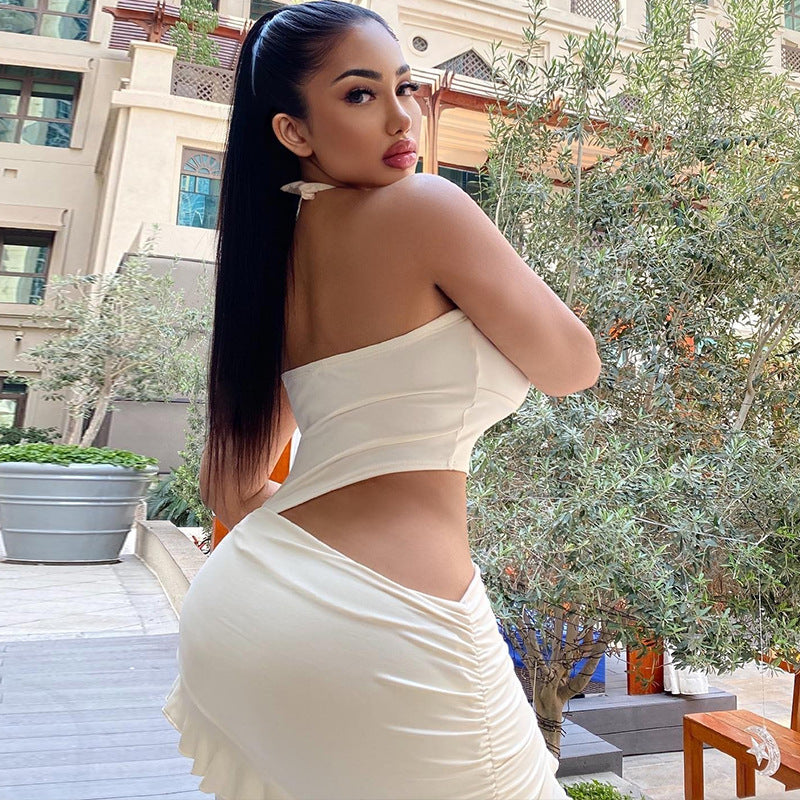 Women Clothing Solid Color Sleeveless Dress High Collar Casual Pullover Hip Dress Bella Mia