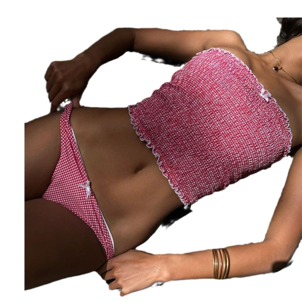 Swimsuit Women Split Swimsuit Plaid Sexy Bikini Spring Bathing Swimsuit Bella Mia