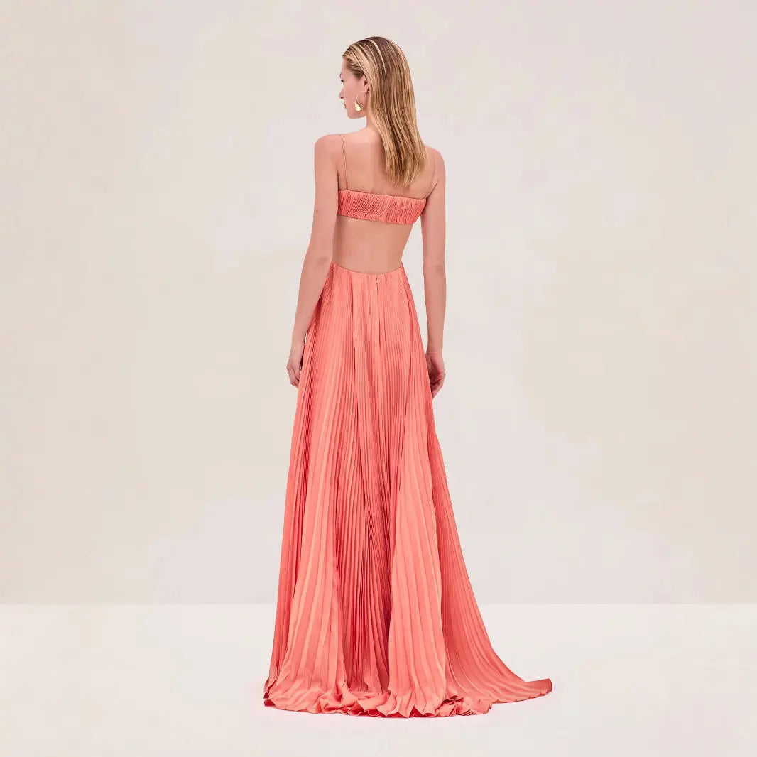 Women Summer Cami Dress Sexy Pleated Backless Dress Bella Mia