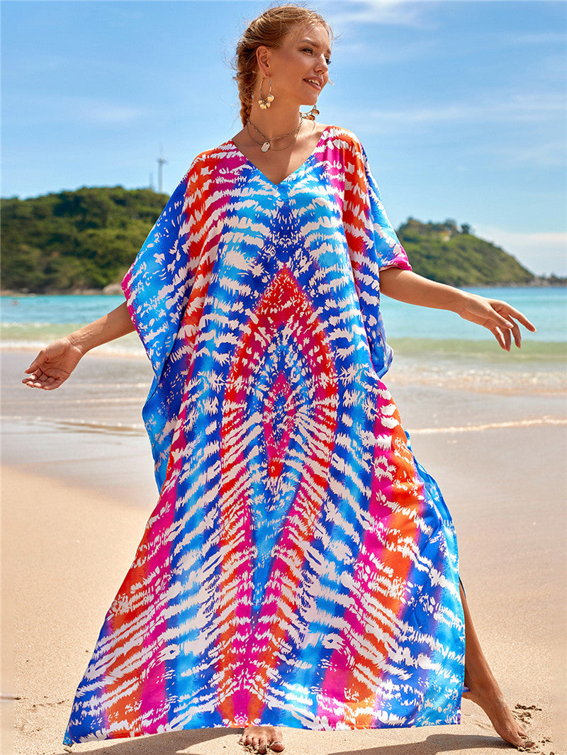 New Positioning Printing Beach Cover-up Sexy Cardigan Dress Beach Cover Up Bella Mia