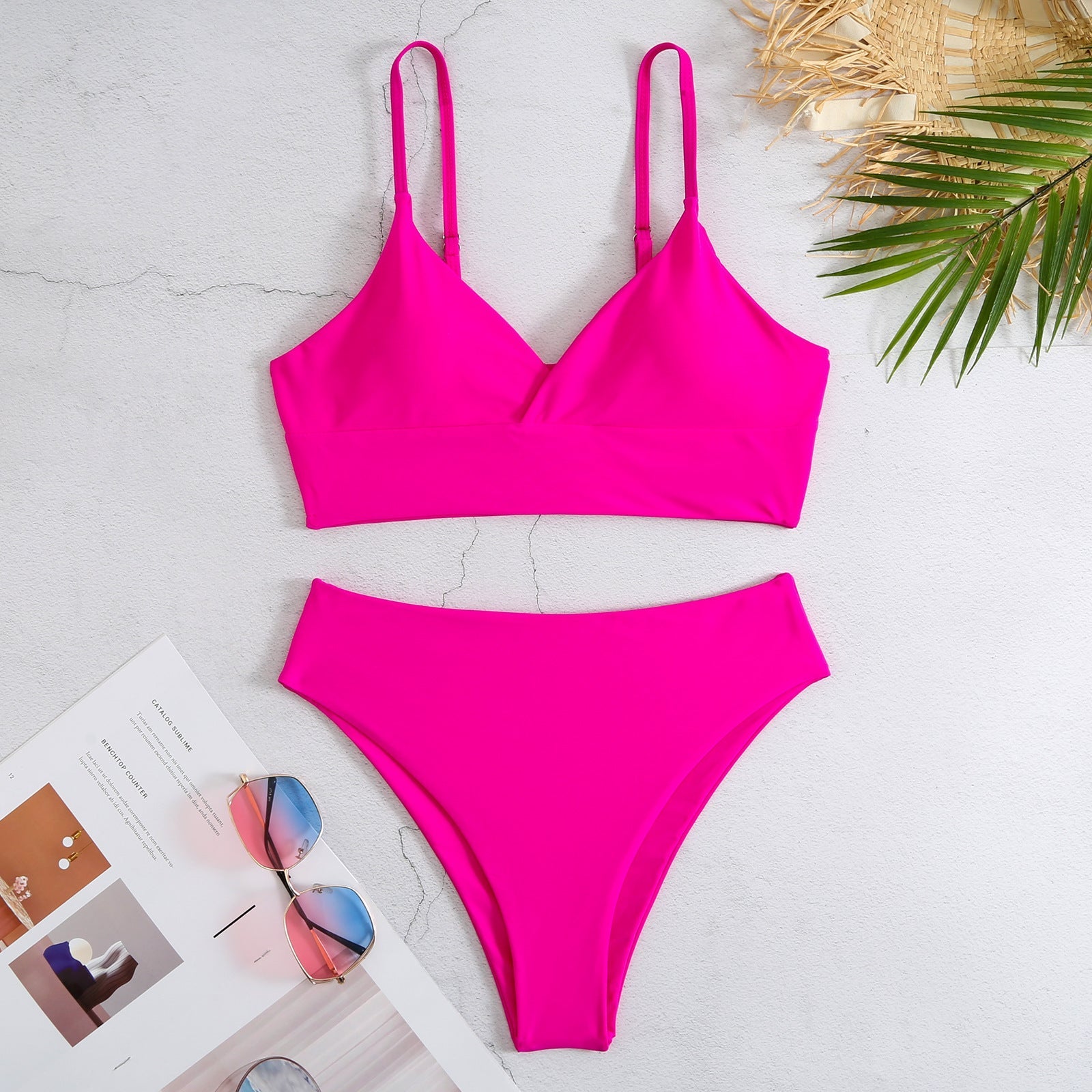 High Waist Solid Color Bikini Swimsuit Women Sexy Swimwear Bikini Bella Mia