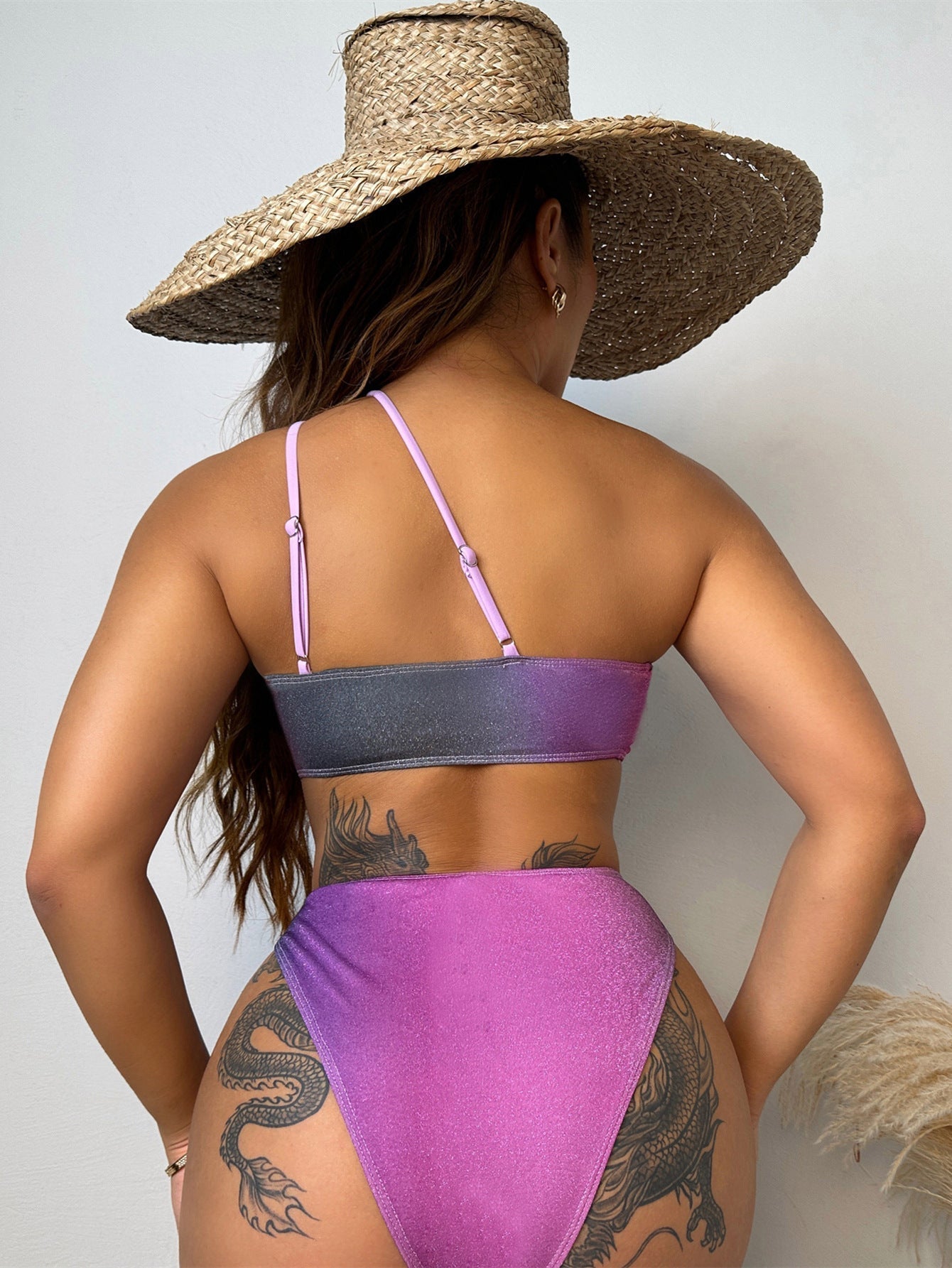 Bikini Double Bikini Gradient Swimsuit Cross Swimsuit Women Sexy Swimsuit Stitching Bikini Bella Mia