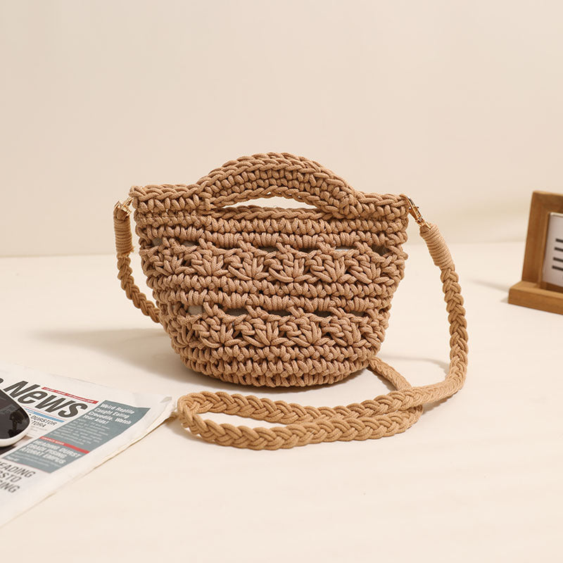 Crossbody Cotton Thread Woven Bag All Matching Hollow Out Cutout Straw Bag Vacation Beach Bag Partysu Women Bag Bella Mia